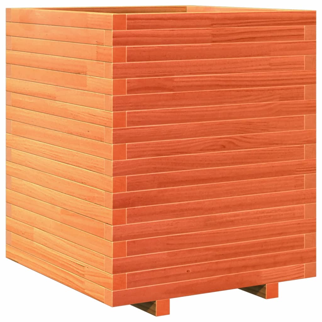 vidaXL Garden Planter Wax Brown 60x60x72 cm Solid Wood Pine