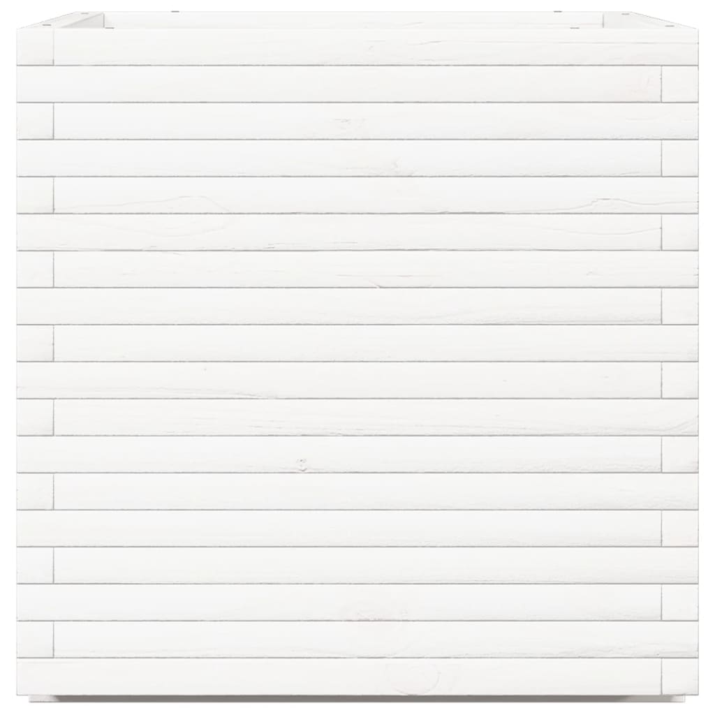 vidaXL Garden Planter White 70x70x72 cm Solid Wood Pine