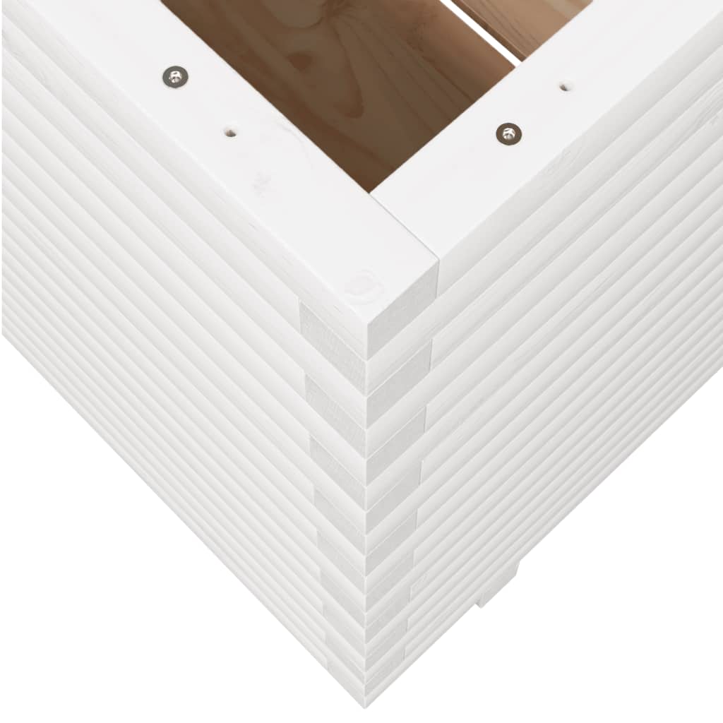 vidaXL Garden Planter White 70x70x72 cm Solid Wood Pine