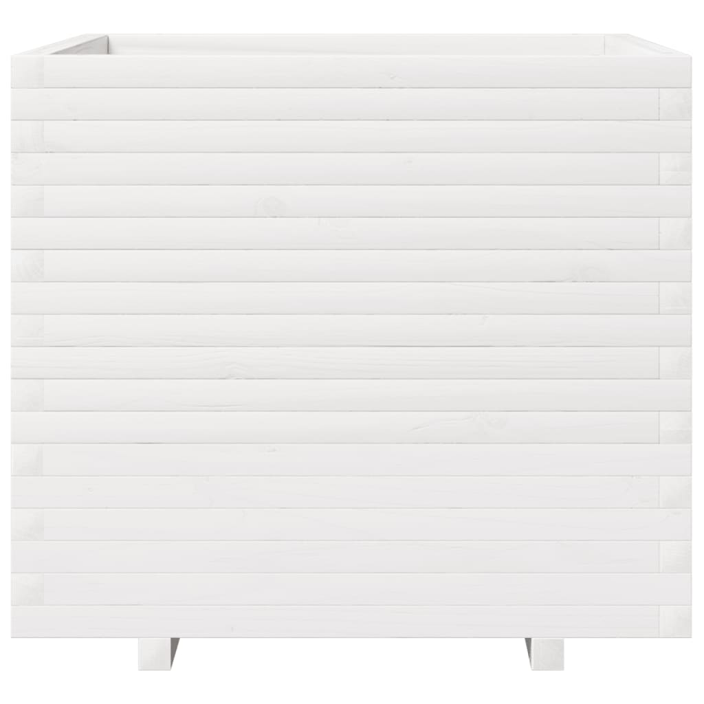 vidaXL Garden Planter White 80x80x72 cm Solid Wood Pine