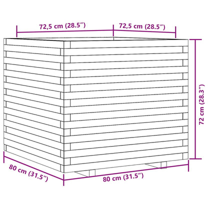 vidaXL Garden Planter White 80x80x72 cm Solid Wood Pine