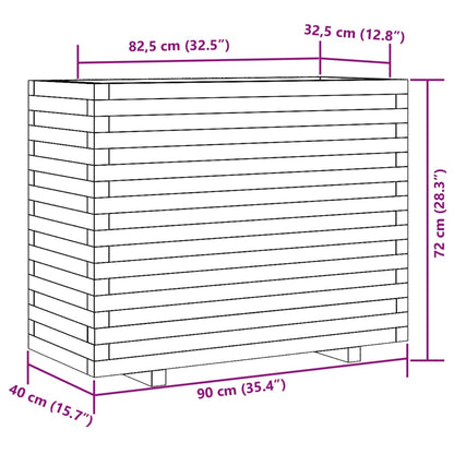 vidaXL Garden Planter Wax Brown 90x40x72 cm Solid Wood Pine