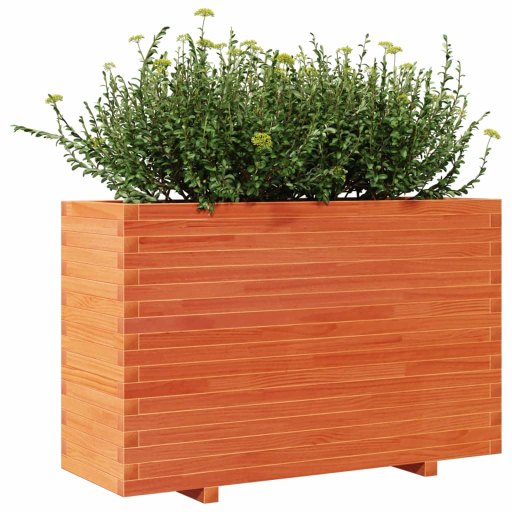vidaXL Garden Planter Wax Brown 110x40x72 cm Solid Wood Pine