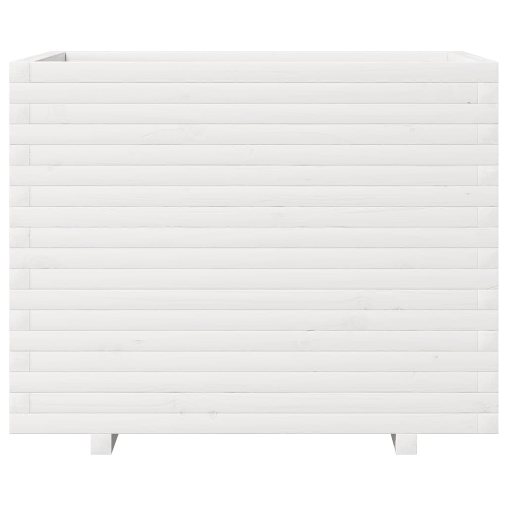 vidaXL Garden Planter White 90x60x72 cm Solid Wood Pine