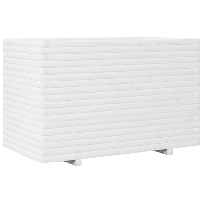 vidaXL Garden Planter White 110x60x72 cm Solid Wood Pine