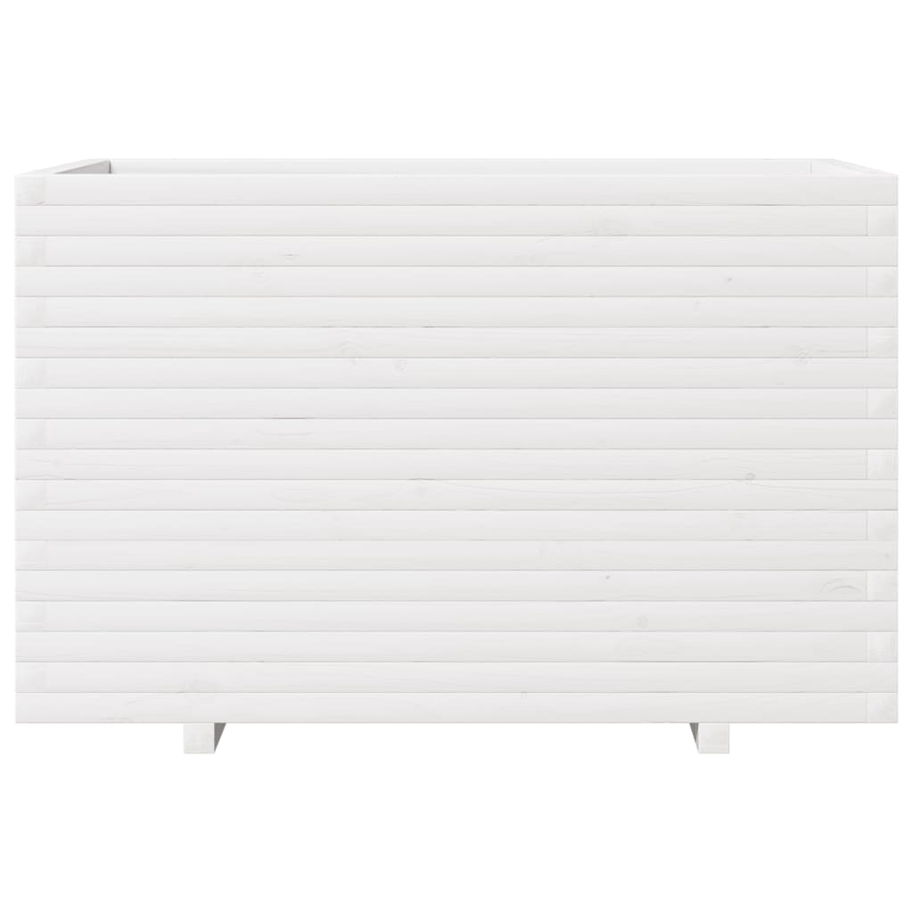 vidaXL Garden Planter White 110x60x72 cm Solid Wood Pine