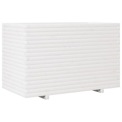 vidaXL Garden Planter White 110x60x72 cm Solid Wood Pine