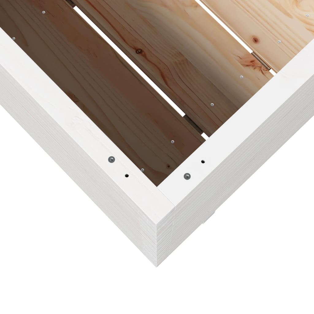 vidaXL Garden Planter White 110x60x72 cm Solid Wood Pine