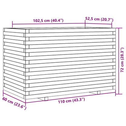 vidaXL Garden Planter White 110x60x72 cm Solid Wood Pine