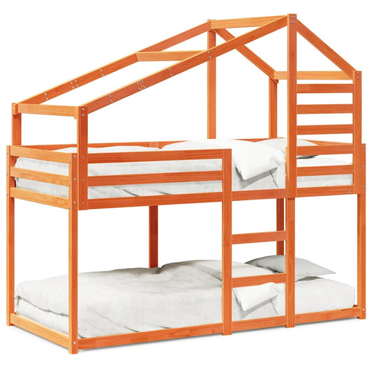 vidaXL Bunk Bed without Mattress Wax Brown 80x200 cm Solid Wood Pine