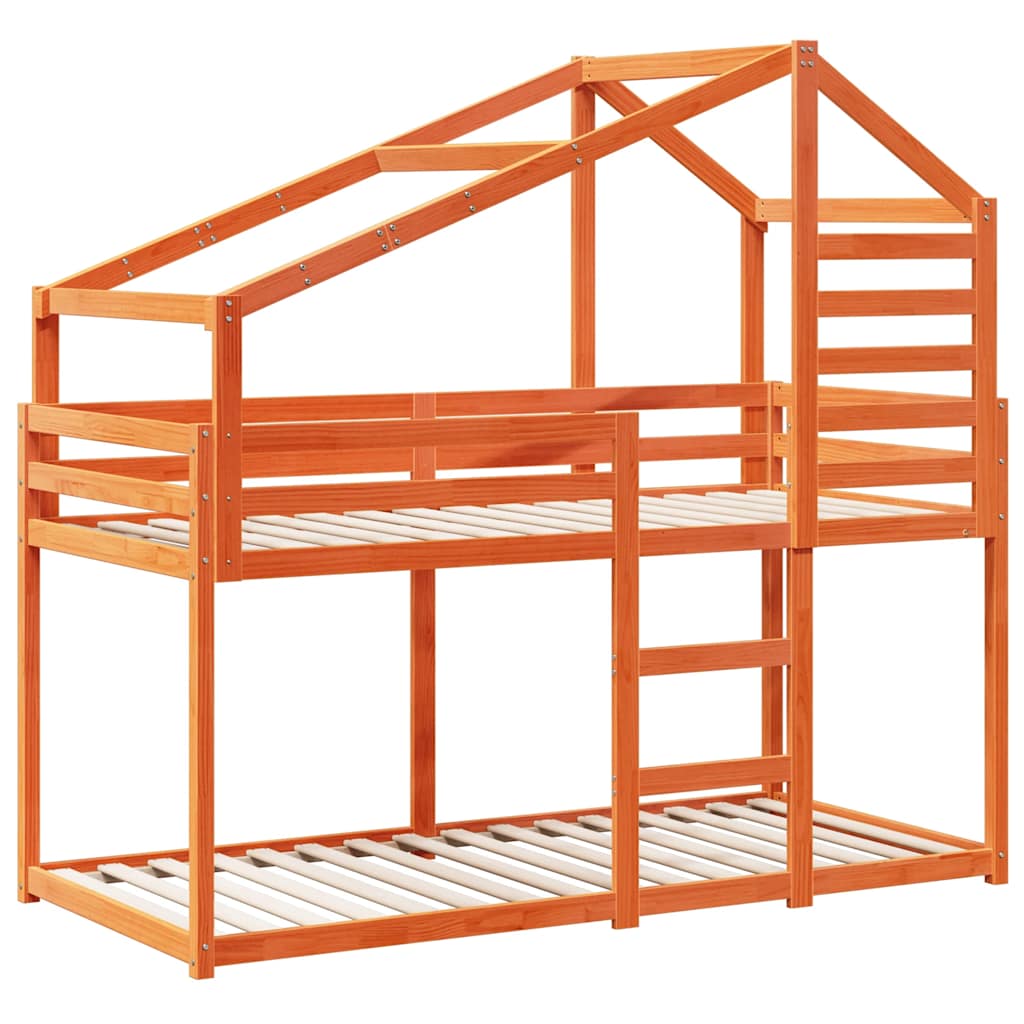 vidaXL Bunk Bed without Mattress Wax Brown 80x200 cm Solid Wood Pine