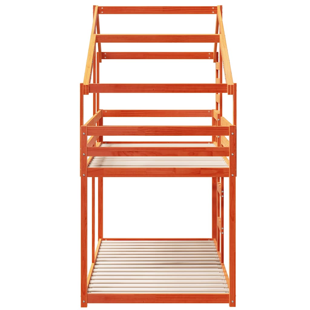 vidaXL Bunk Bed without Mattress Wax Brown 80x200 cm Solid Wood Pine