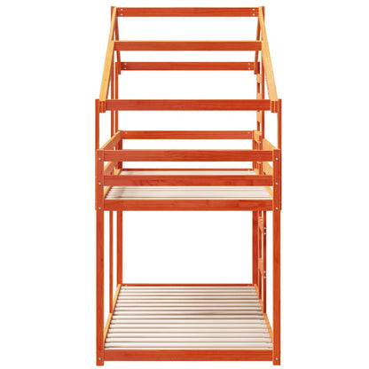 vidaXL Bunk Bed without Mattress Wax Brown 80x200 cm Solid Wood Pine