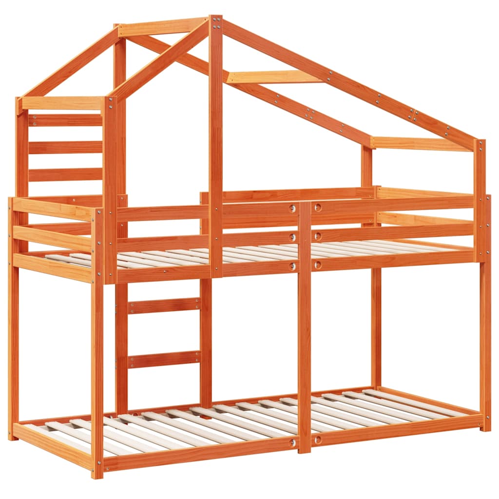 vidaXL Bunk Bed without Mattress Wax Brown 80x200 cm Solid Wood Pine