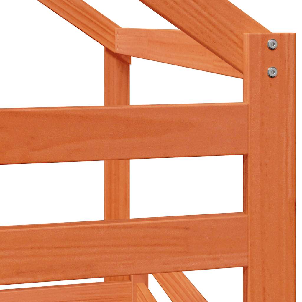 vidaXL Bunk Bed without Mattress Wax Brown 80x200 cm Solid Wood Pine