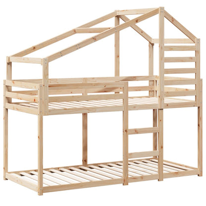 vidaXL Bunk Bed without Mattress 90x190 cm Single Solid Wood Pine