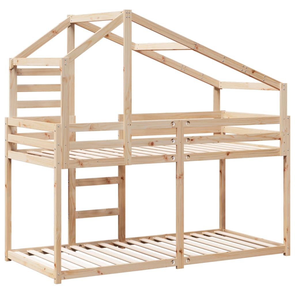 vidaXL Bunk Bed without Mattress 90x190 cm Single Solid Wood Pine