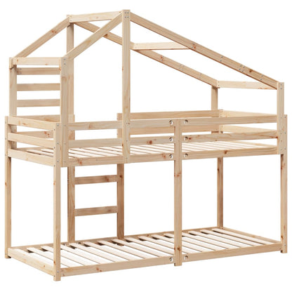 vidaXL Bunk Bed without Mattress 90x190 cm Single Solid Wood Pine