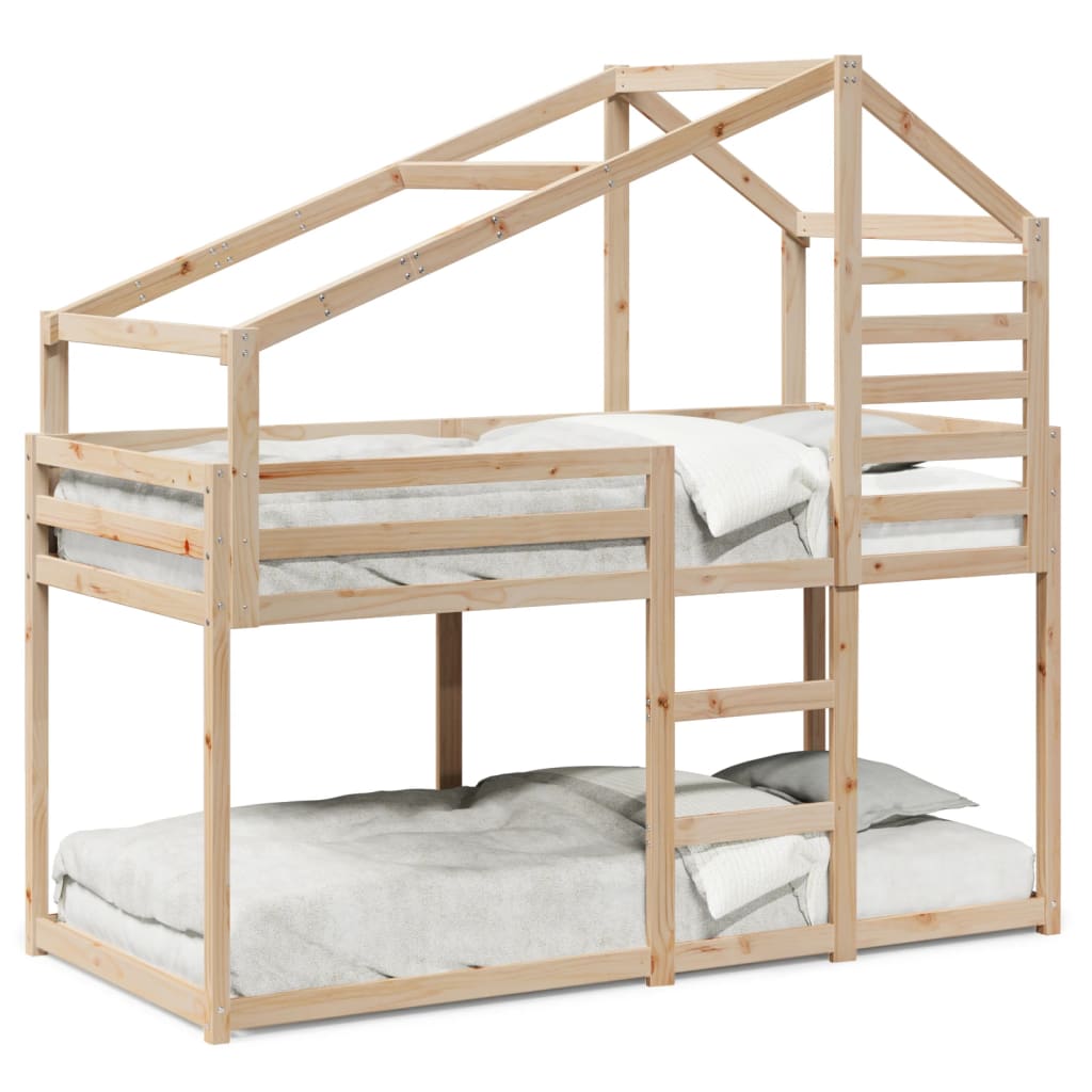 vidaXL Bunk Bed without Mattress 90x190 cm Single Solid Wood Pine