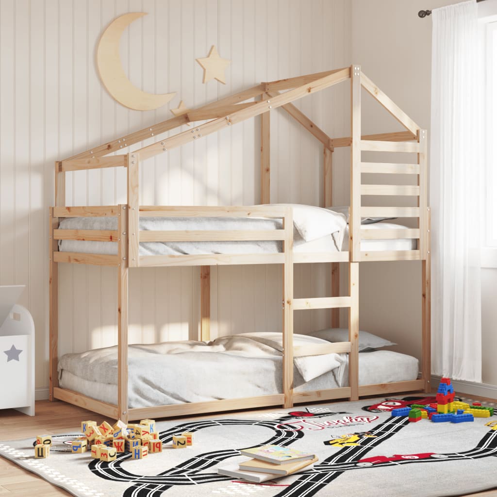 vidaXL Bunk Bed without Mattress 90x190 cm Single Solid Wood Pine