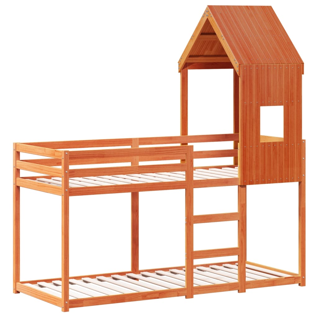 vidaXL Bunk Bed without Mattress Wax Brown 80x200 cm Solid Wood Pine