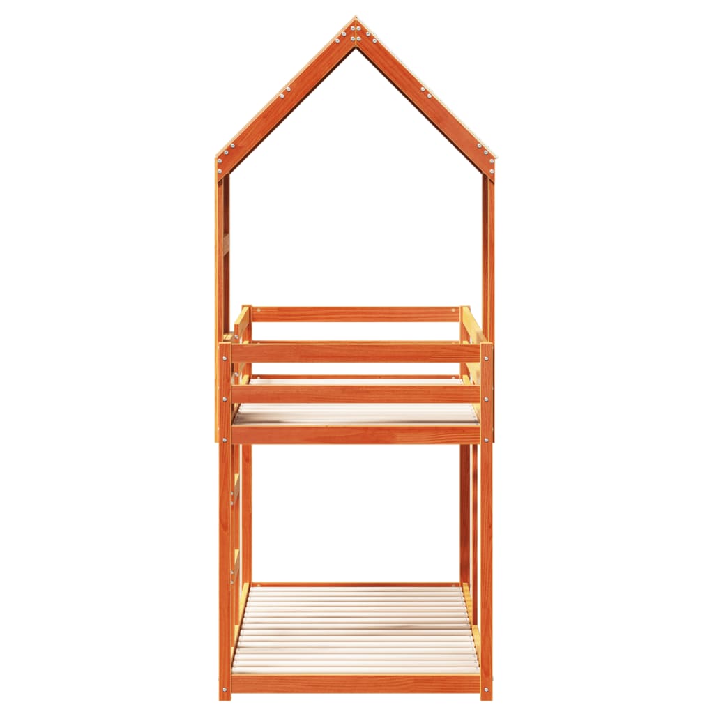 vidaXL Bunk Bed without Mattress Wax Brown 80x200 cm Solid Wood Pine