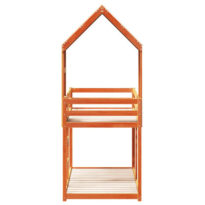 vidaXL Bunk Bed without Mattress Wax Brown 80x200 cm Solid Wood Pine