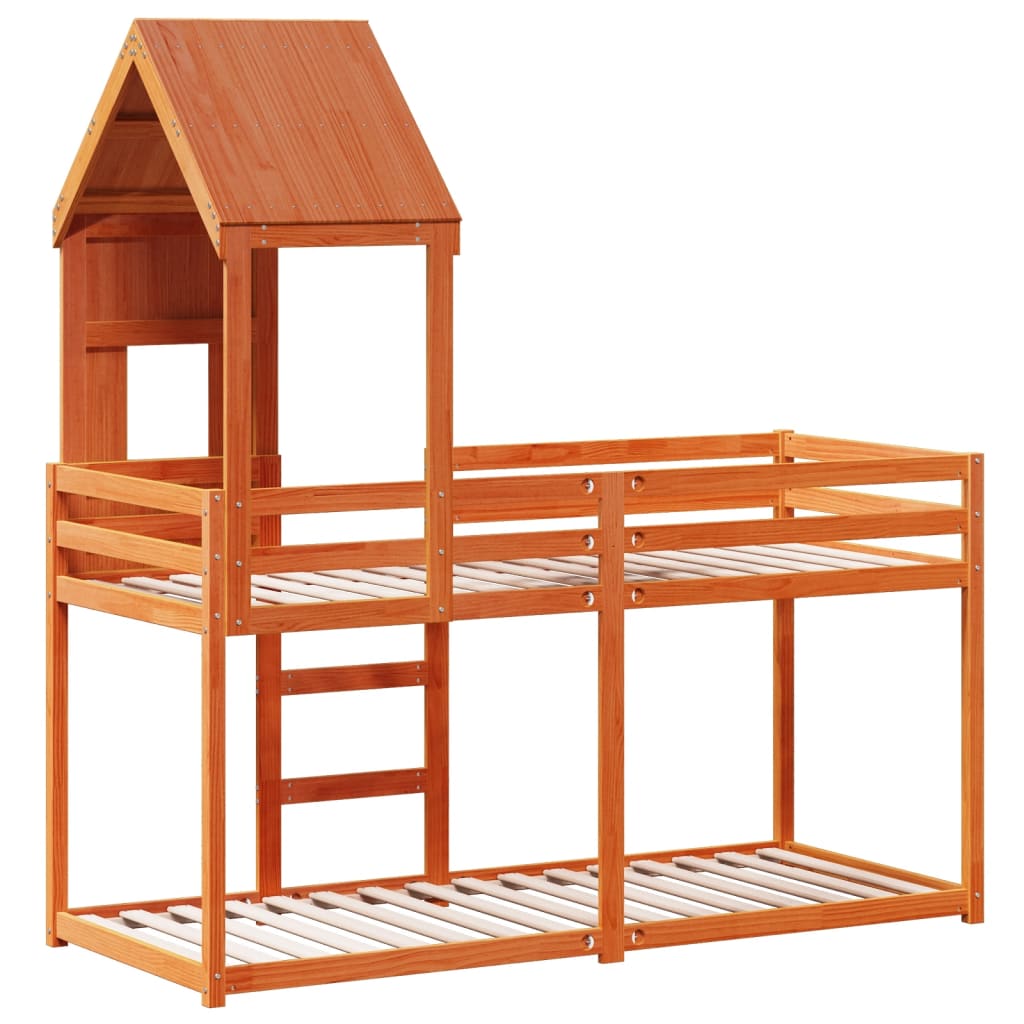vidaXL Bunk Bed without Mattress Wax Brown 80x200 cm Solid Wood Pine