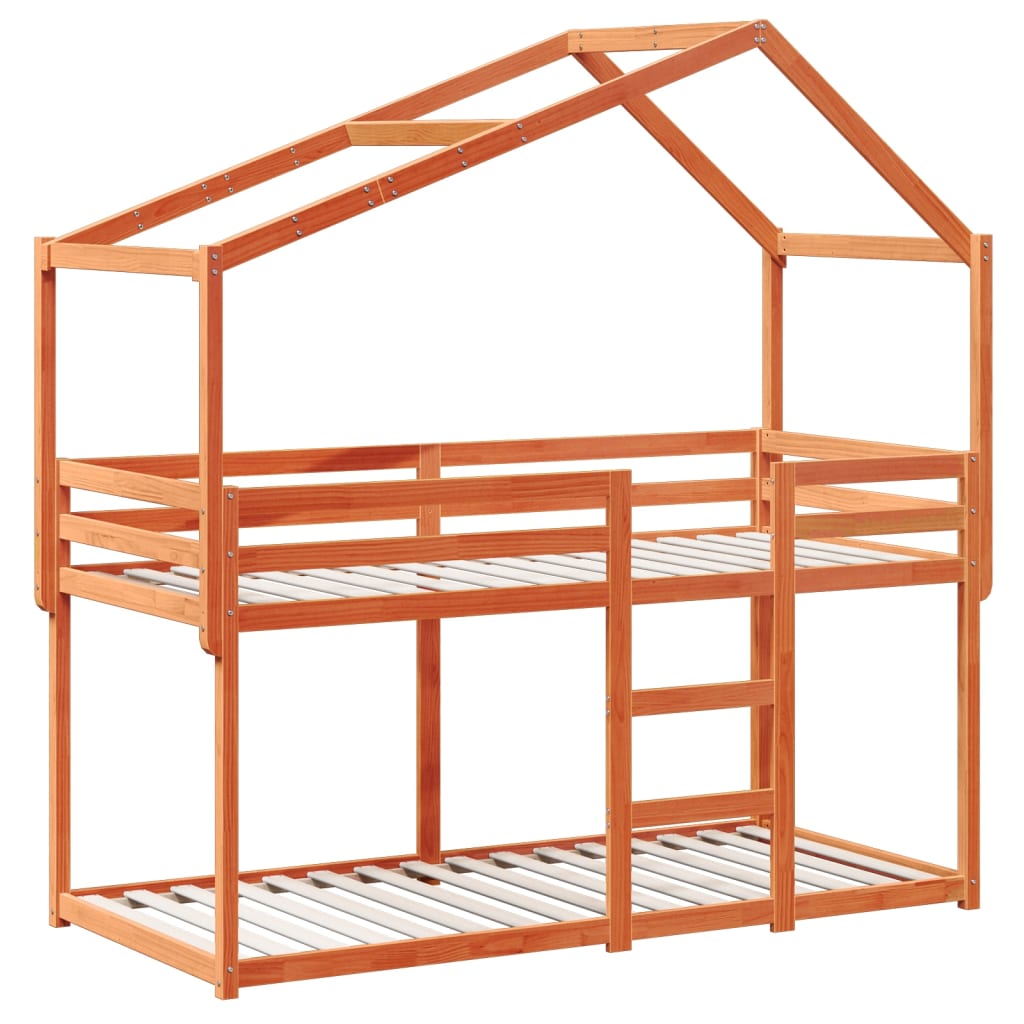 vidaXL Bunk Bed without Mattress Wax Brown 90x200 cm Solid Wood Pine