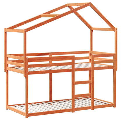 vidaXL Bunk Bed without Mattress Wax Brown 90x200 cm Solid Wood Pine