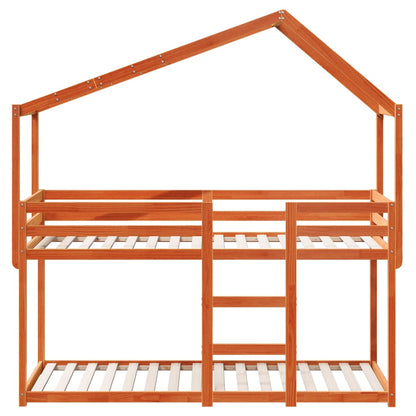 vidaXL Bunk Bed without Mattress Wax Brown 90x200 cm Solid Wood Pine