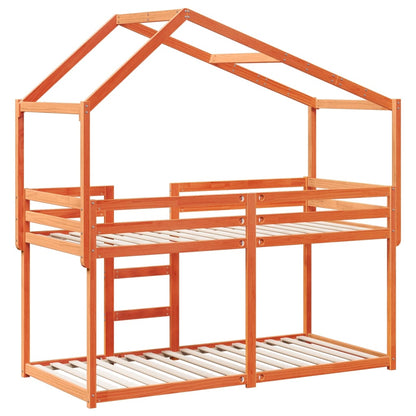 vidaXL Bunk Bed without Mattress Wax Brown 90x200 cm Solid Wood Pine