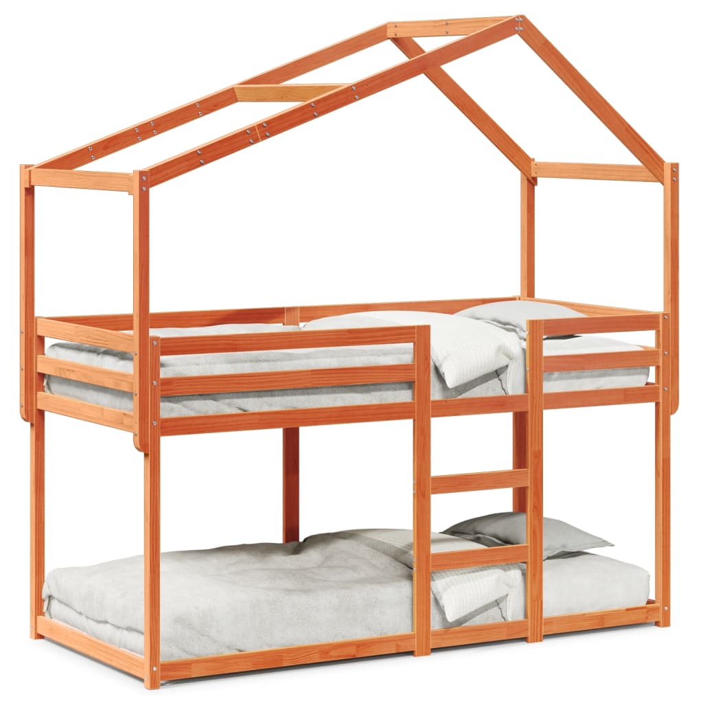 vidaXL Bunk Bed without Mattress Wax Brown 80x200 cm Solid Wood Pine