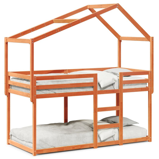 vidaXL Bunk Bed without Mattress Wax Brown 80x200 cm Solid Wood Pine