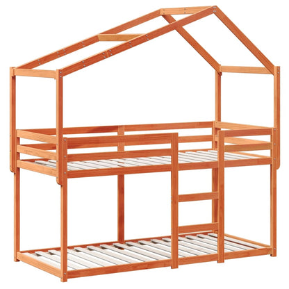 vidaXL Bunk Bed without Mattress Wax Brown 80x200 cm Solid Wood Pine