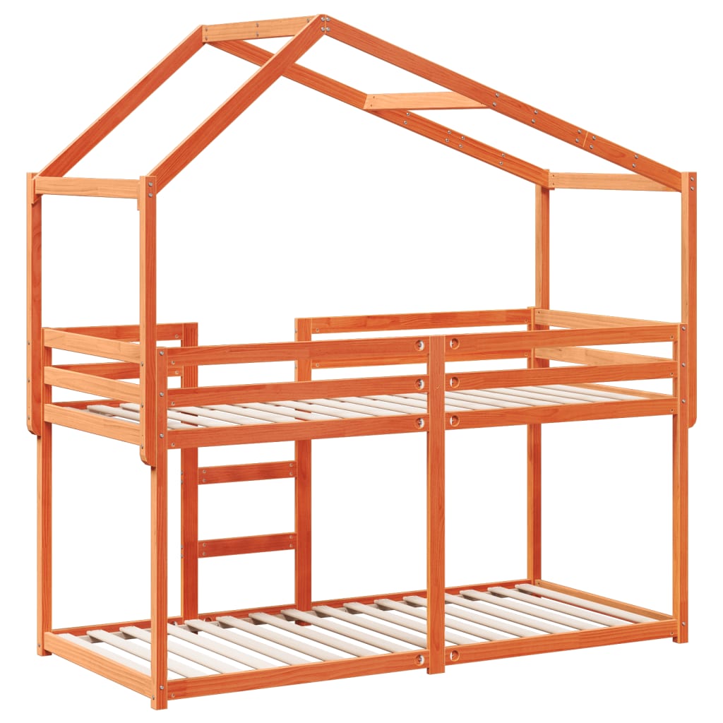 vidaXL Bunk Bed without Mattress Wax Brown 80x200 cm Solid Wood Pine