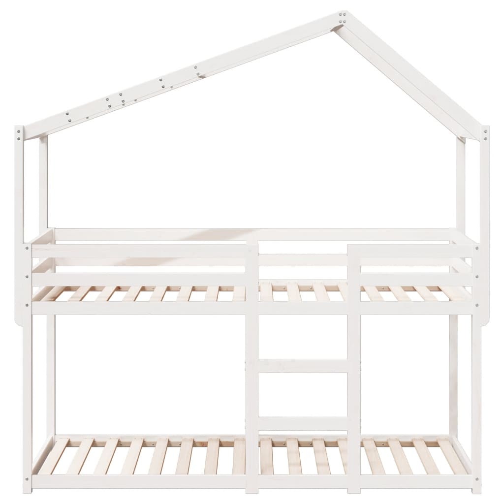 vidaXL Bunk Bed without Mattress White 75x190 cm Small Single Solid Wood Pine