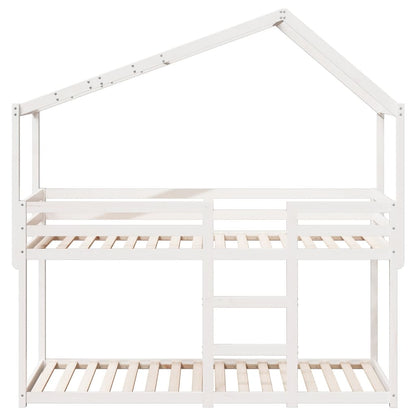 vidaXL Bunk Bed without Mattress White 75x190 cm Small Single Solid Wood Pine