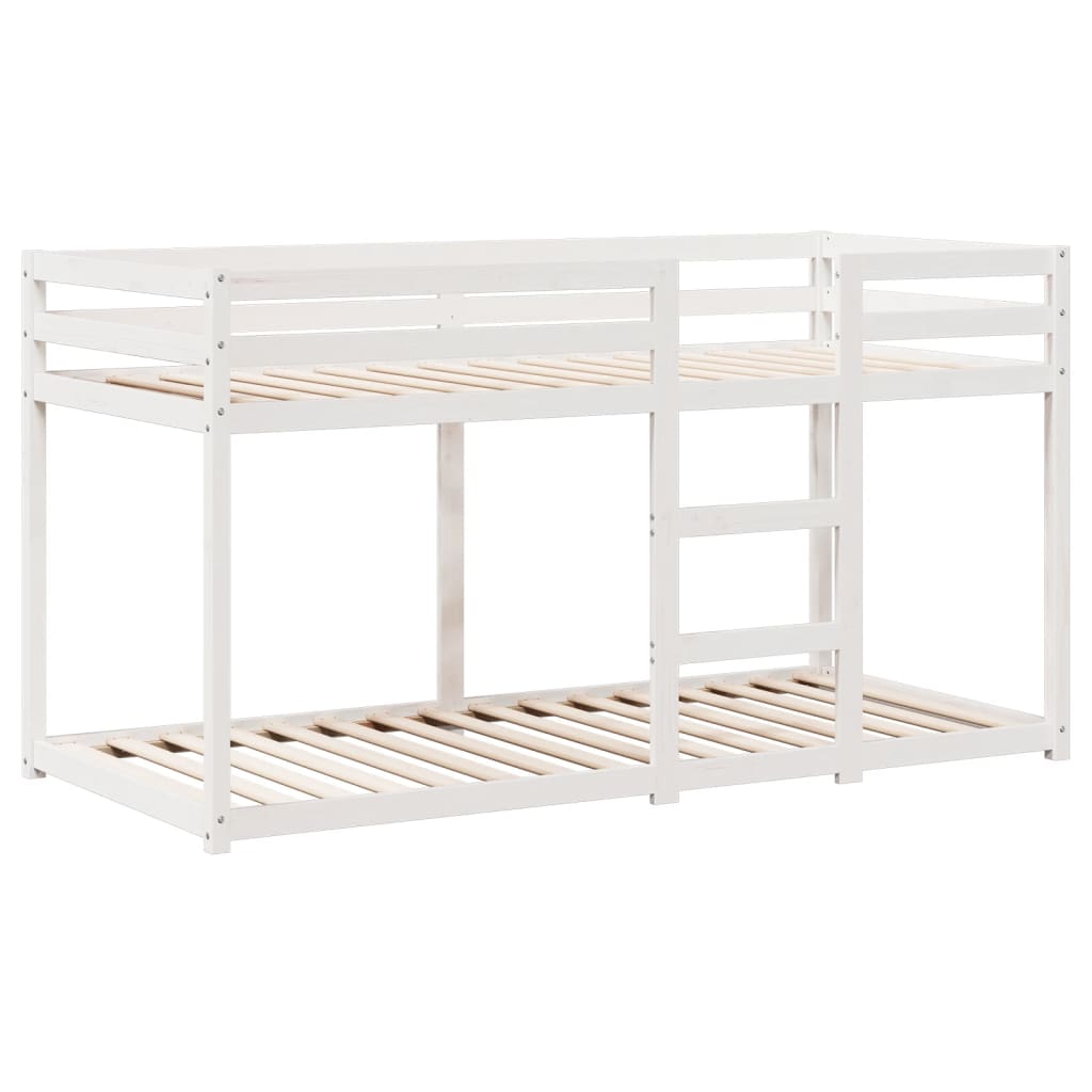 vidaXL Bunk Bed without Mattress White 75x190 cm Small Single Solid Wood Pine
