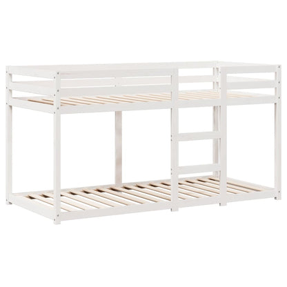 vidaXL Bunk Bed without Mattress White 75x190 cm Small Single Solid Wood Pine