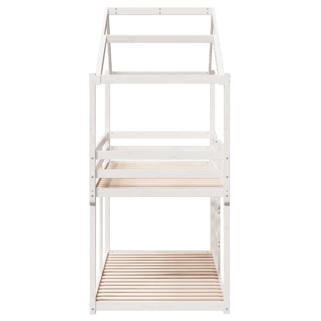 vidaXL Bunk Bed without Mattress White 75x190 cm Small Single Solid Wood Pine