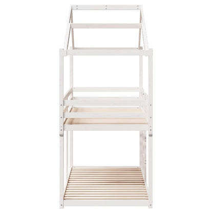 vidaXL Bunk Bed without Mattress White 75x190 cm Small Single Solid Wood Pine