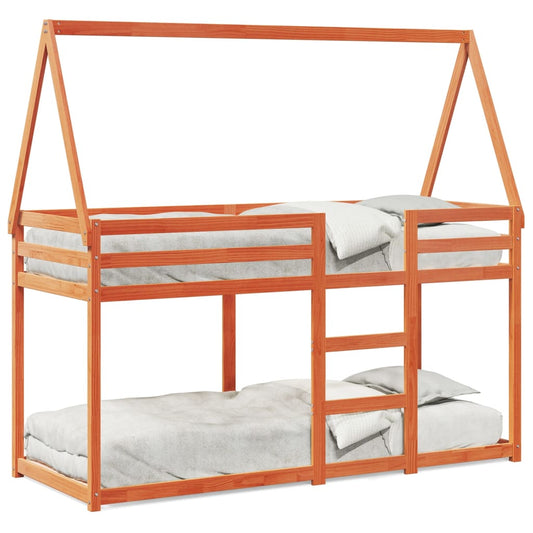 vidaXL Bunk Bed without Mattress Wax Brown 90x200 cm Solid Wood Pine