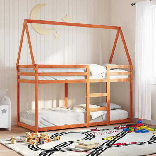 vidaXL Bunk Bed without Mattress Wax Brown 80x200 cm Solid Wood Pine