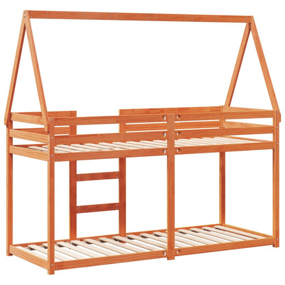 vidaXL Bunk Bed without Mattress Wax Brown 90x190 cm Single Solid Wood Pine