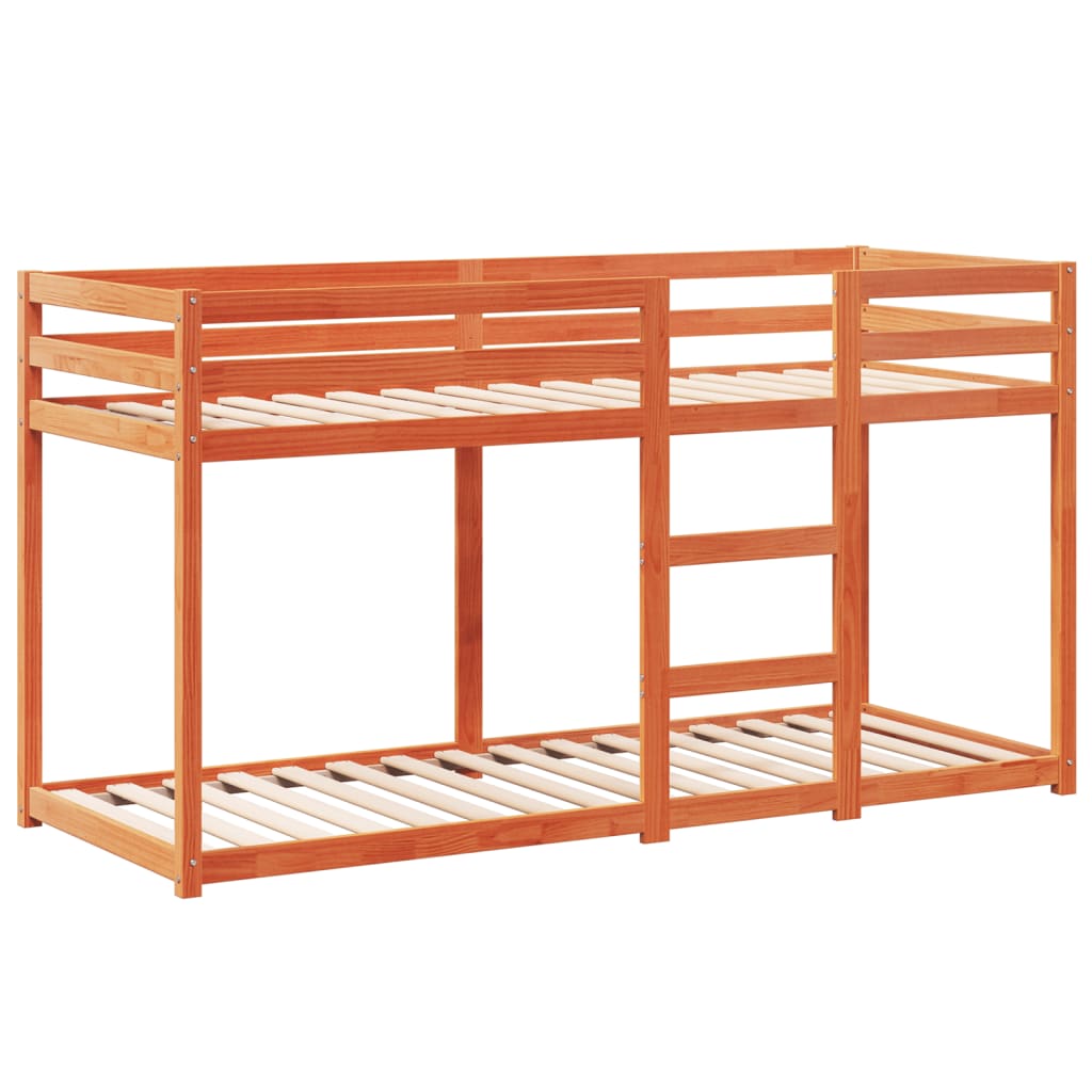 vidaXL Bunk Bed without Mattress Wax Brown 90x190 cm Single Solid Wood Pine