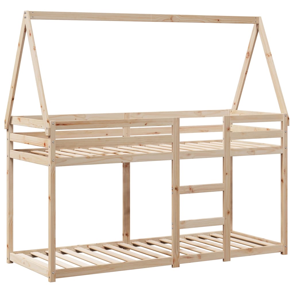 vidaXL Bunk Bed without Mattress 75x190 cm Small Single Solid Wood Pine
