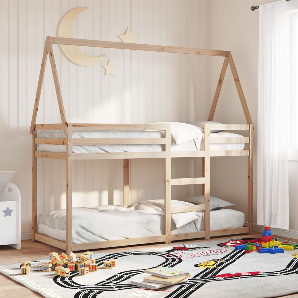 vidaXL Bunk Bed without Mattress 75x190 cm Small Single Solid Wood Pine