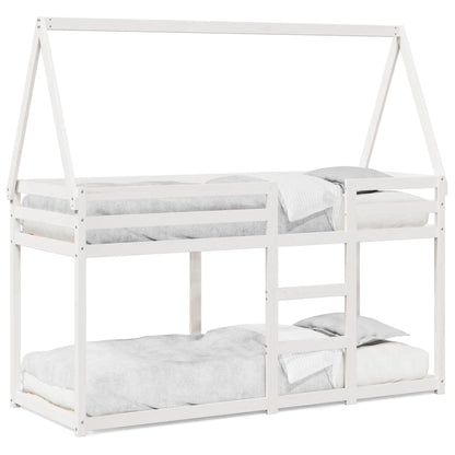 vidaXL Bunk Bed without Mattress White 75x190 cm Small Single Solid Wood Pine