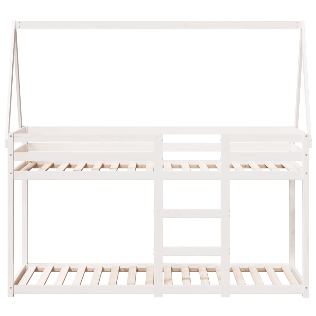 vidaXL Bunk Bed without Mattress White 75x190 cm Small Single Solid Wood Pine